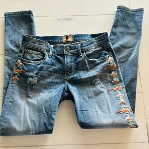 Driftwood Embroidered Distressed Women’s Jackie Jeans Size 26 Western Cowgirl